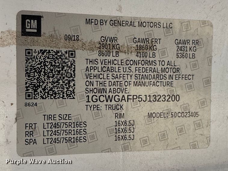 image for item EL2557 2018 Chevrolet Express 2500 van