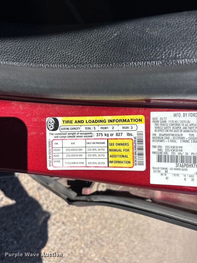 image for item EL2570 2017 Ford Fusion  