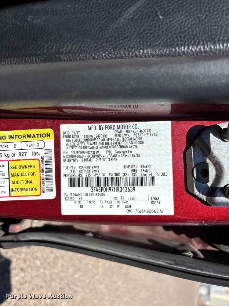 image for item EL2570 2017 Ford Fusion  