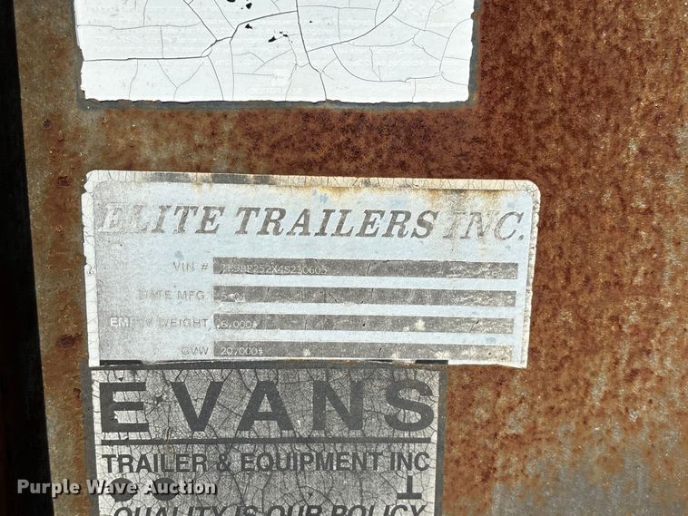image for item EO4405 2004 Elite equipment trailer