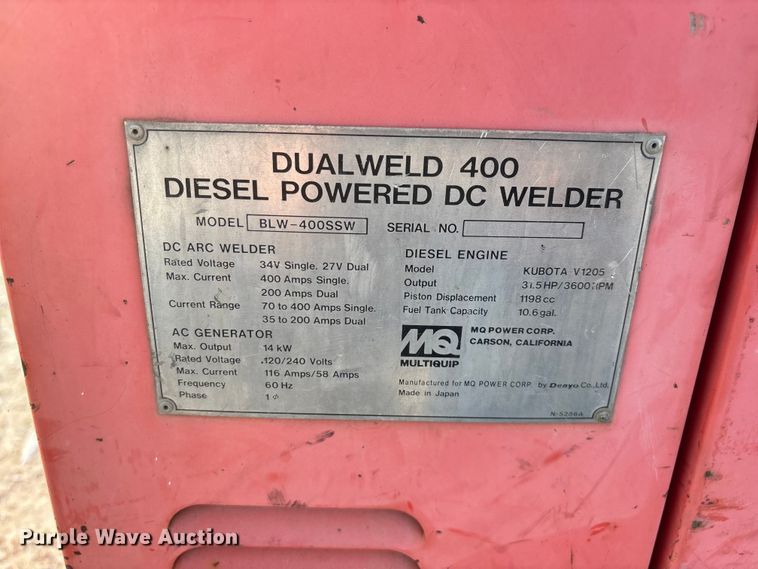 image for item EO4436 Multiquip BLW-400SSW welder/generator