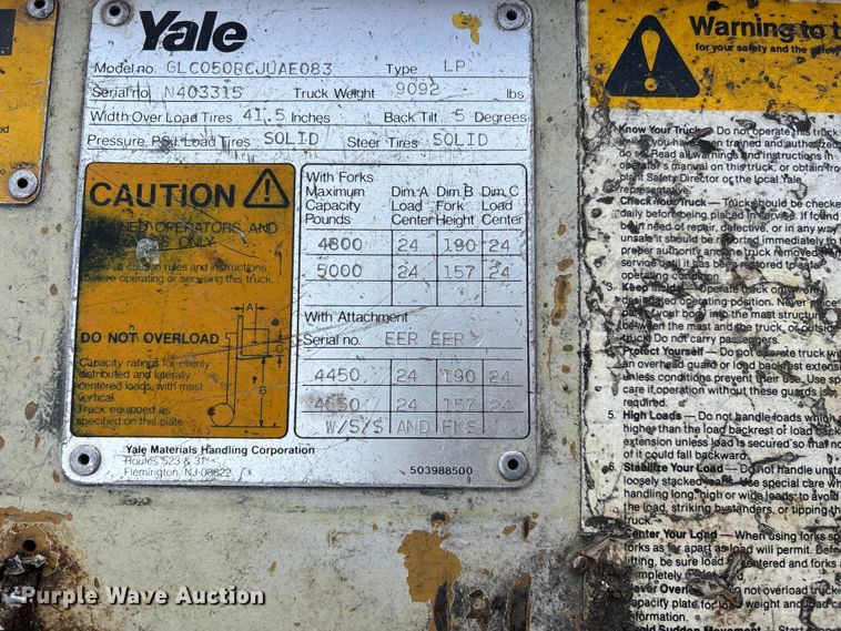 image for item EO4438 1984 Yale GLC050RCJUAE083 forklift