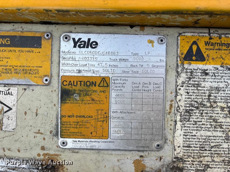 image for item EO4438 1984 Yale GLC050RCJUAE083 forklift