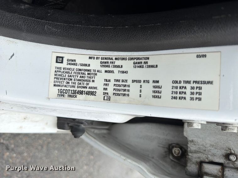 image for item EO8655 2009 Chevrolet Colorado Crew Cab pickup truck