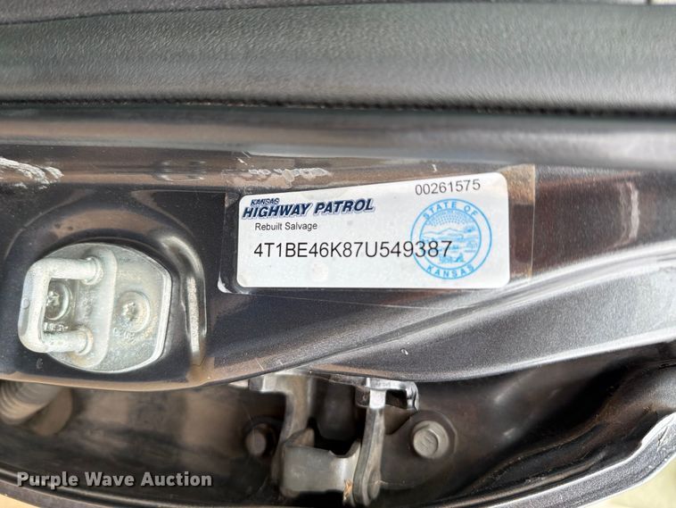 image for item EO8656 2007 Toyota Camry 