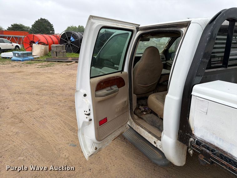 image for item ER1917 2000 Ford F250 Super Duty Crew Cab dump flatbed pickup truck