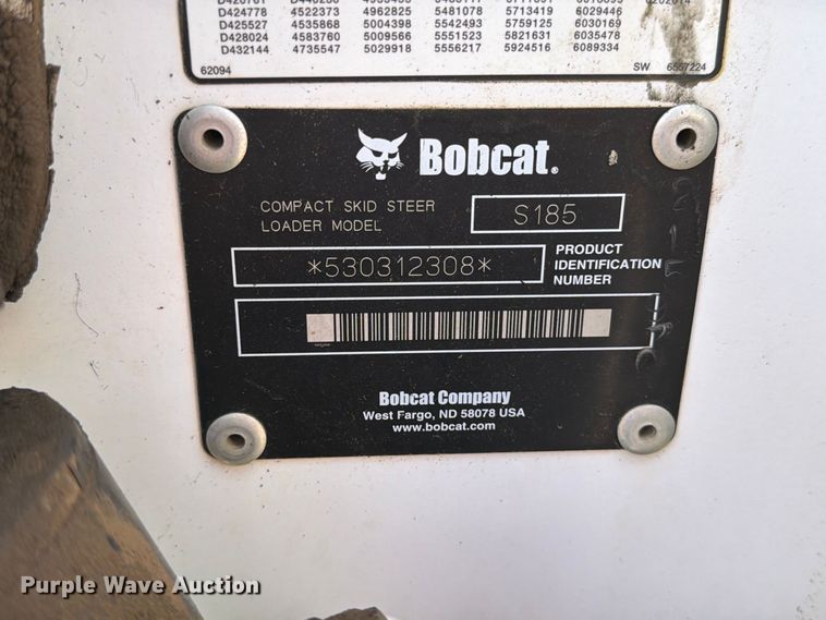 image for item ER1979 2006 Bobcat S185 skid steer loader