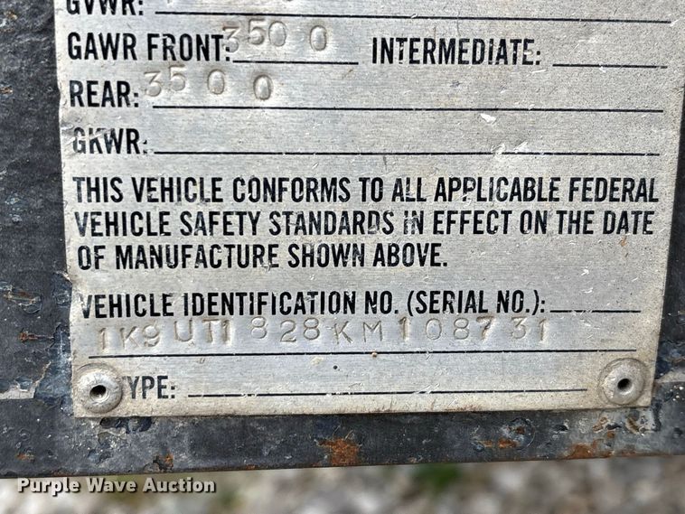image for item ER3183 2019 Kodiak utility trailer