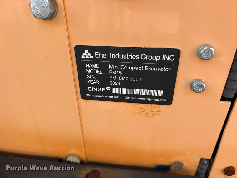 image for item ET0150 2024 Erie EM15 mini excavator