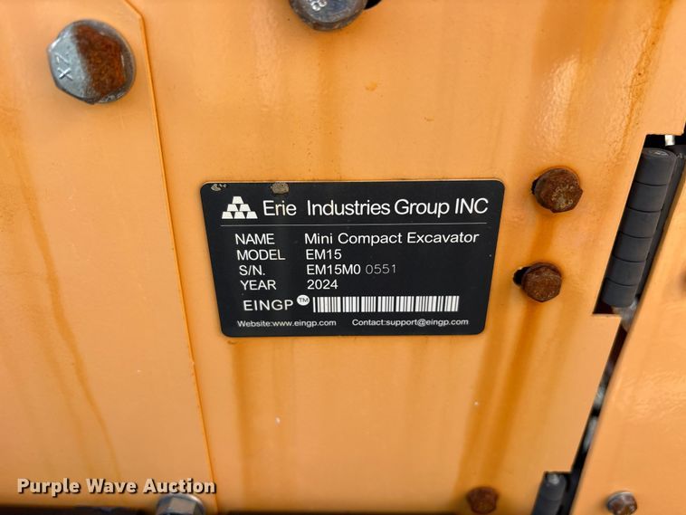 image for item ET0152 2024 Erie EM15 mini excavator