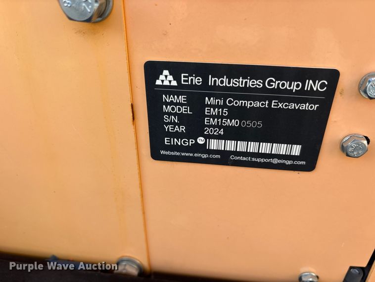 image for item ET0153 2024 Erie EM15 mini excavator