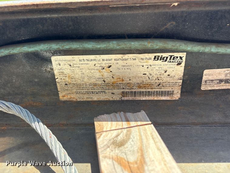 image for item ET0340 2022 Big Tex 14TL-20BK tilt deck equipment trailer