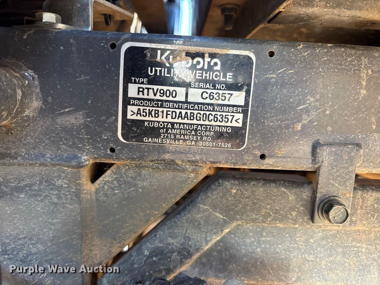 image for item ET0361 2011 Kubota RTV900 utility vehicle