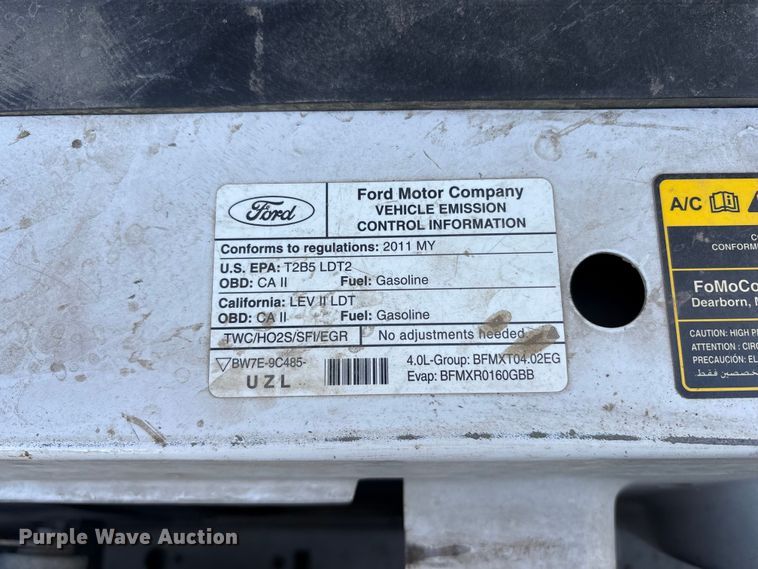 image for item ET0711 2011 Ford Ranger Ext. Cab pickup truck