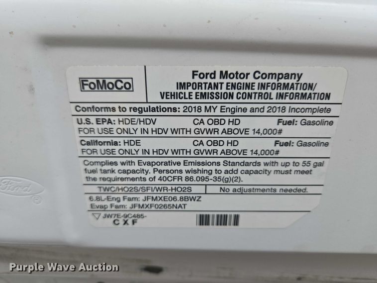 image for item ET5037 2018 Ford E450 refrigerated truck