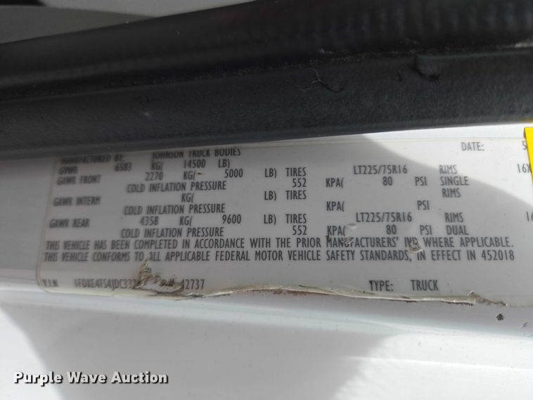 image for item ET5037 2018 Ford E450 refrigerated truck