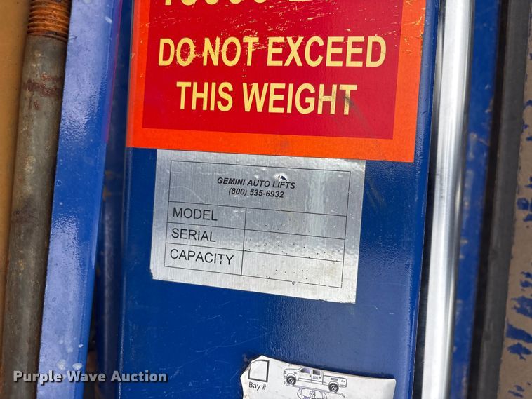 image for item EU5783 Gemini auto lifts four post automotive lift