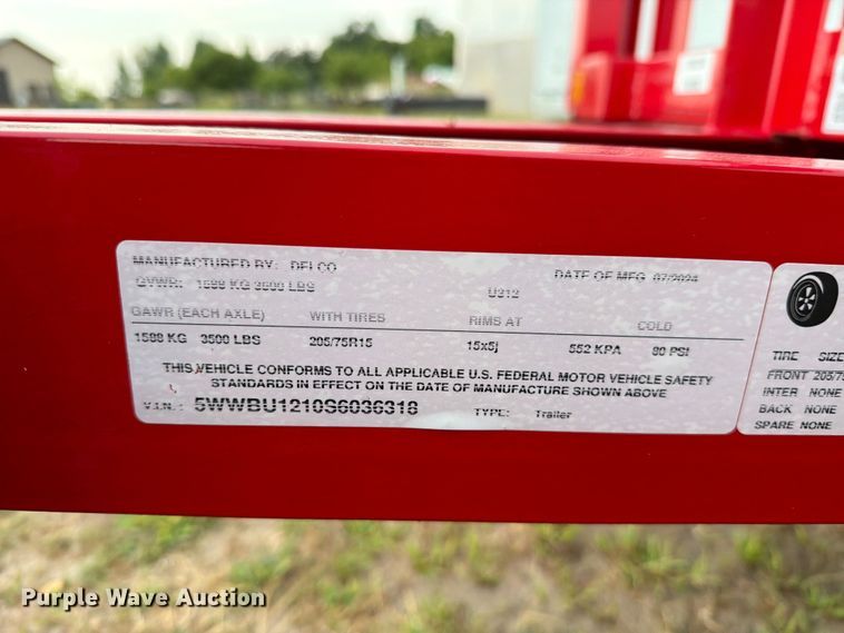 image for item EU5884 2025 Delco trailer utility trailer
