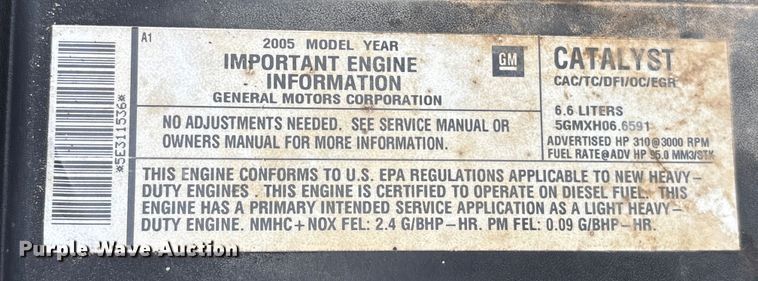 image for item EU7131 2005 Chevrolet Silverado 3500 pickup truck cab and chassis