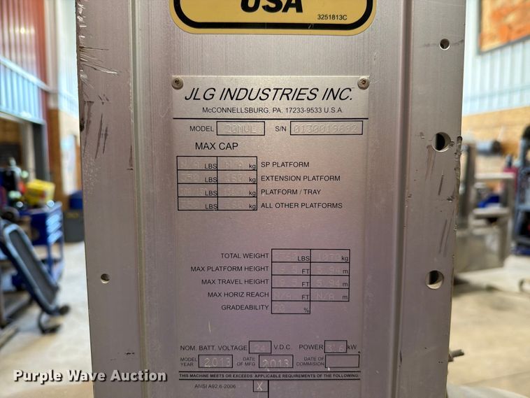 image for item EV2337 2013 JLG 20MVL lift vertical lift