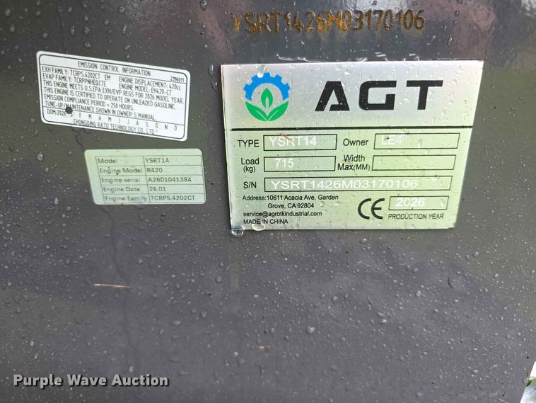 image for item EV2432 2026 AGT YSRT14 compact utility loader