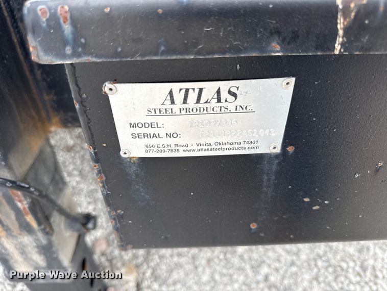 image for item EV6050 2022 Atlas TR102X336 equipment trailer