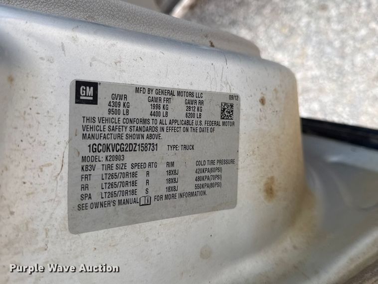 image for item EV6060 2013 Chevrolet Silverado 2500HD pickup truck