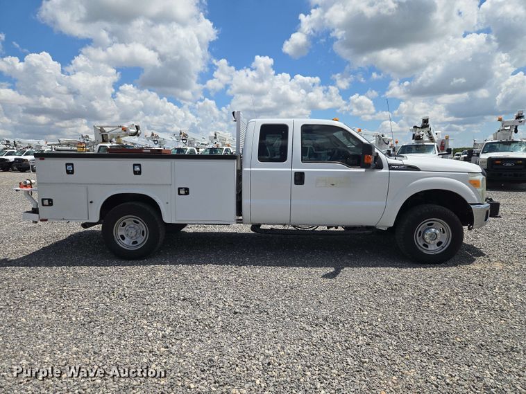 image for item EW0464 2016 Ford F350 Super Duty Ext. Cab utility bed pickup truck