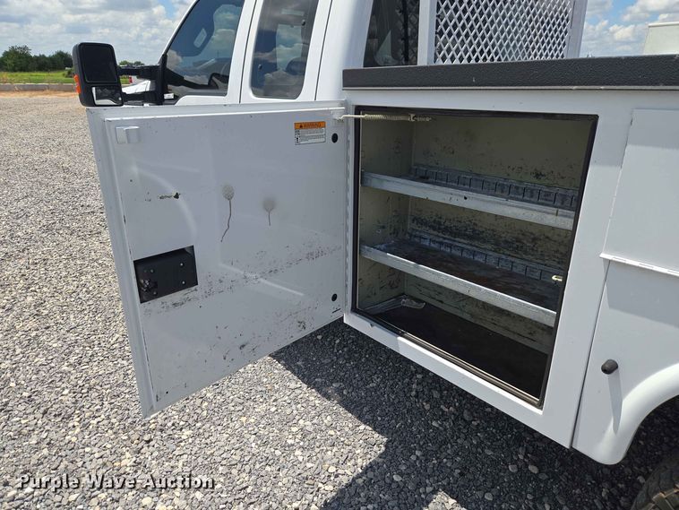 image for item EW0464 2016 Ford F350 Super Duty Ext. Cab utility bed pickup truck