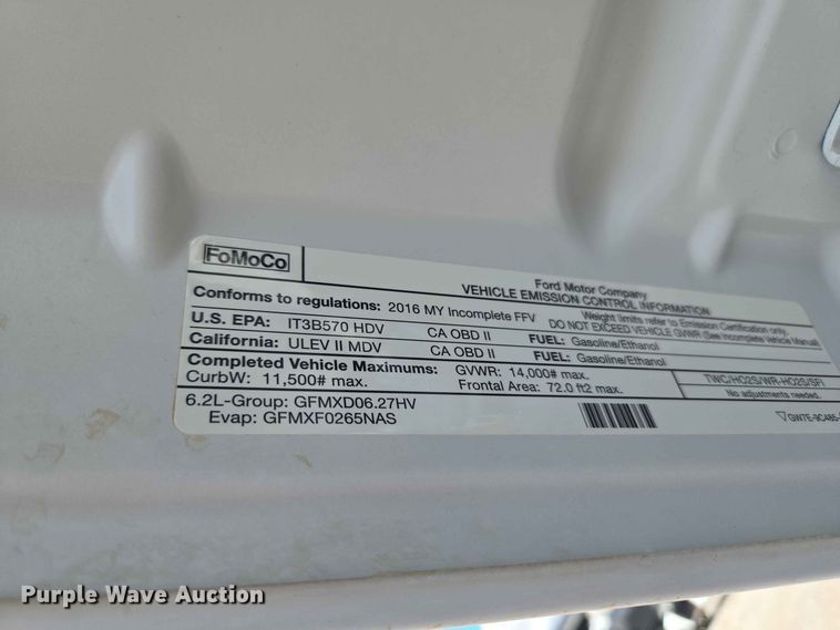 image for item EW0464 2016 Ford F350 Super Duty Ext. Cab utility bed pickup truck