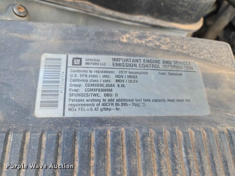 image for item EW0465 2012 Chevrolet Silverado 2500HD Ext. Cab pickup truck cab and chassis