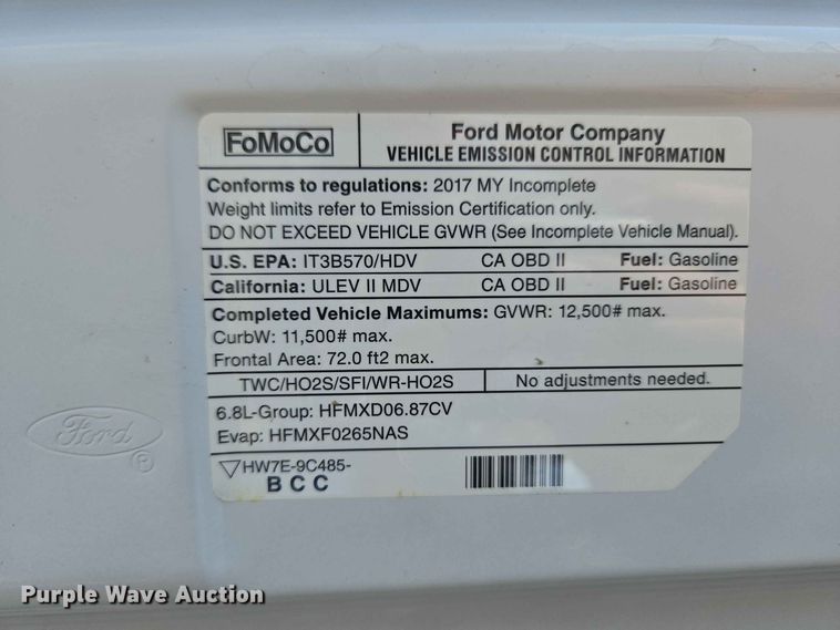 image for item EW0468 2017 Ford E-350 box truck