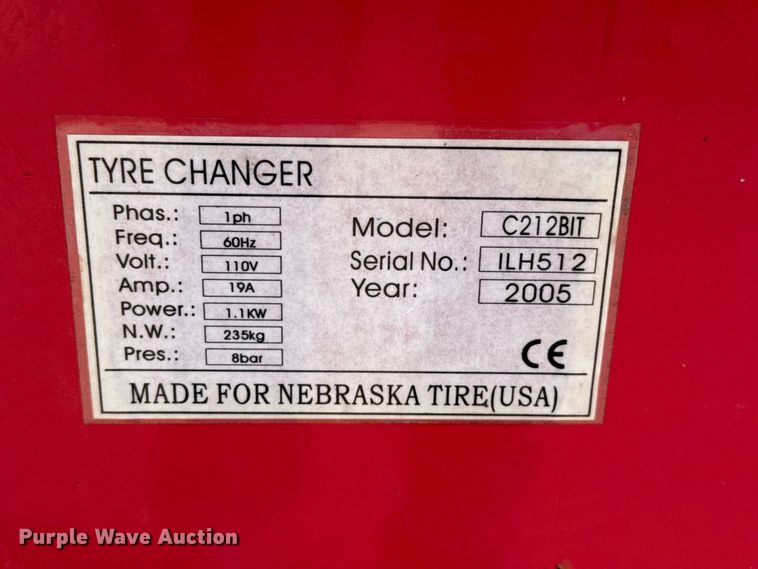 image for item EW4153 2005 Nebraska Tire C212BIT tire machine