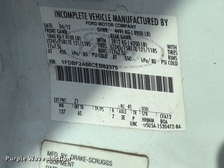 image for item EX4567 2012 Ford F250 Super Duty utility bed pickup truck