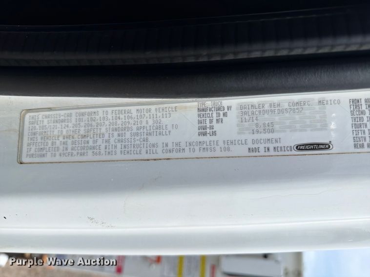 image for item FB4971 2015 Freightliner Business Class M2 utility / service truck