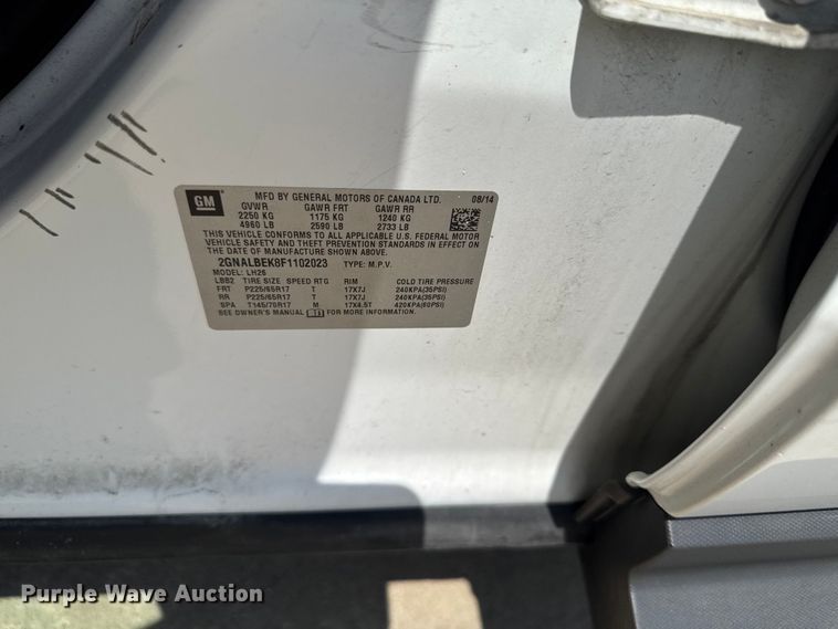 image for item FB5809 2015 Chevrolet Equinox SUV