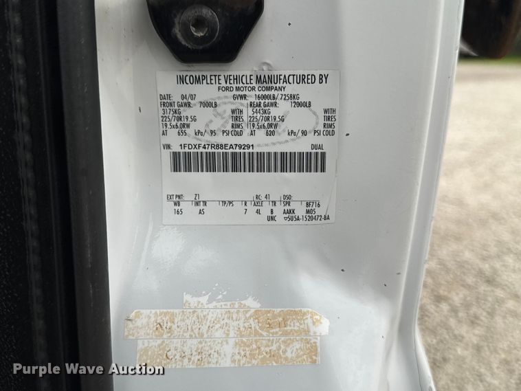 image for item FB5833 2008 Ford F450 Super Duty dump truck