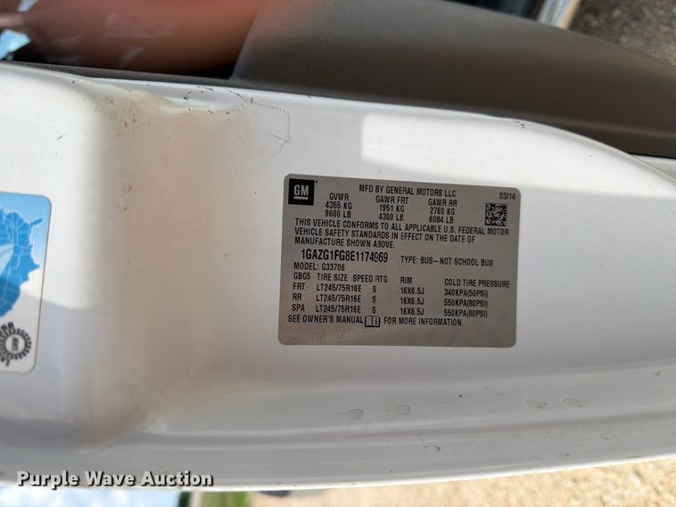 image for item FB5862 2014 Chevrolet Express 3500 van