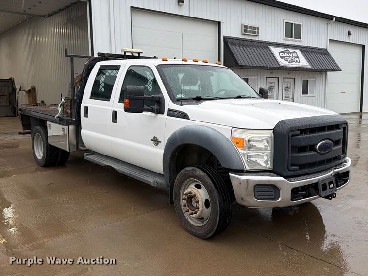 image for item FB5879 2012 Ford F450 Super Duty Crew Cab flatbed truck