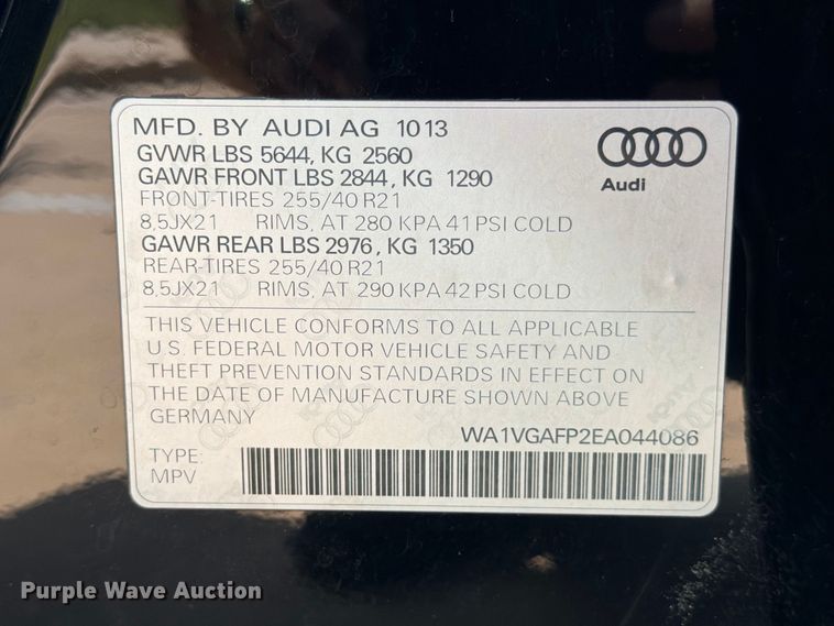 image for item FB8281 2014 Audi Q5 SUV