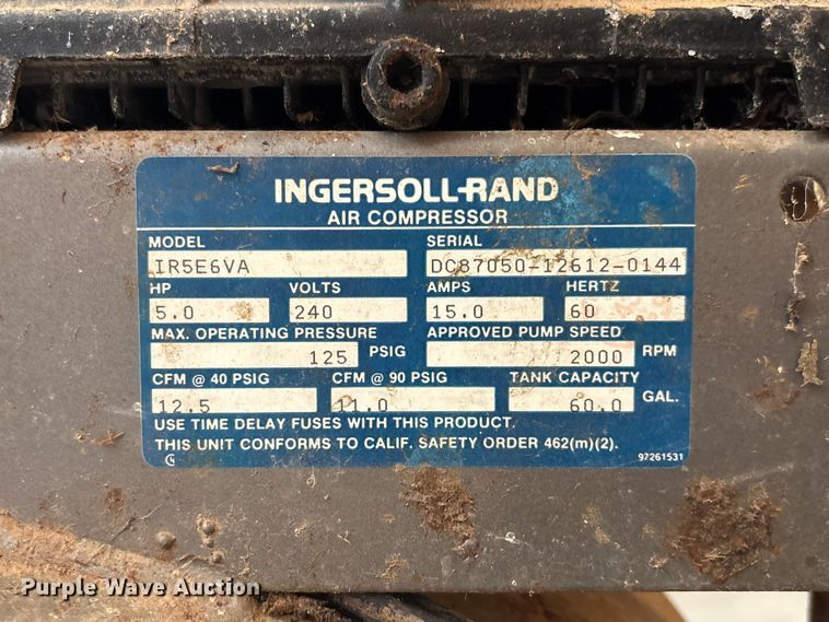 image for item FC1955 Ingersoll-Rand IR5E6VA air compressor