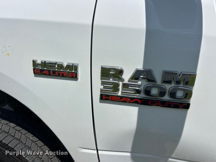 image for item FC2801 2015 RAM 3500 Heavy Duty Crew Cab flatbed pickup truck