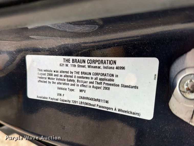 image for item FH6244 2008 Chrysler Town & Country Limited  handicap accessible van