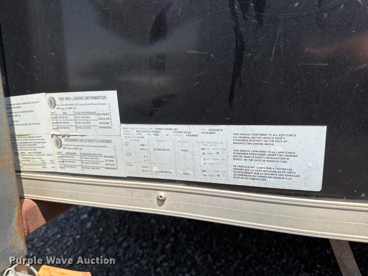image for item FI0329 2020 Continental  Cargo by Forest River enclosed cargo trailer
