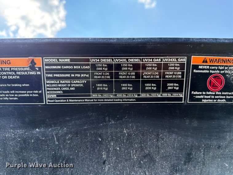 image for item FK3034 2025 Bobcat UV34 utility vehicle