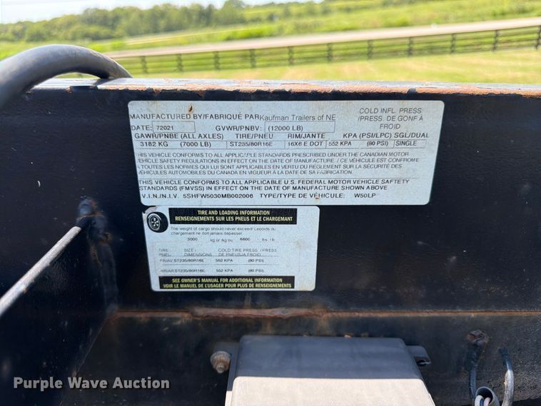 image for item FK3278 2021 Kaufman W50LP car carrier