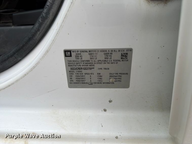 image for item FK3535 2016 Chevrolet Silverado 1500 Crew Cab pickup truck
