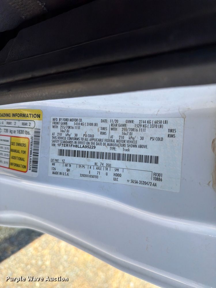 image for item FK4522 2020 Ford Ranger Ext. Cab pickup truck