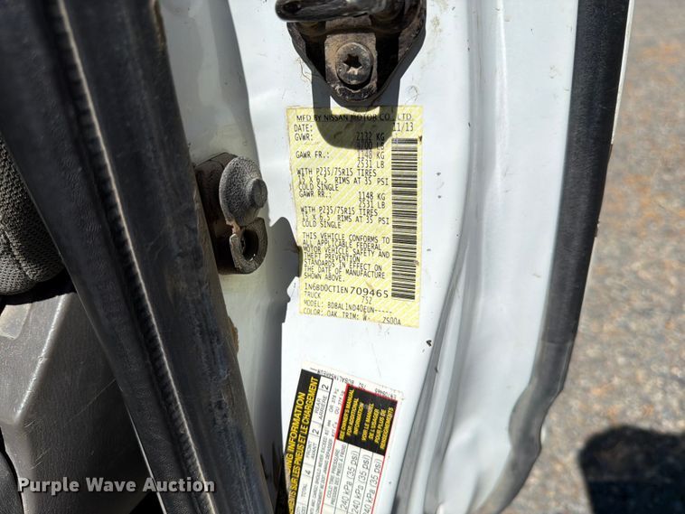 image for item FK4525 2014 Nissan Frontier Ext. Cab pickup truck
