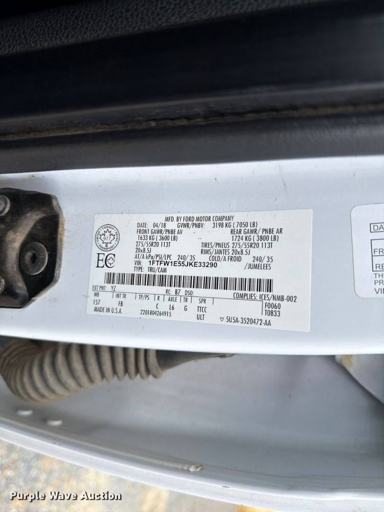 image for item FK4528 2018 Ford F150 Crew Cab pickup truck